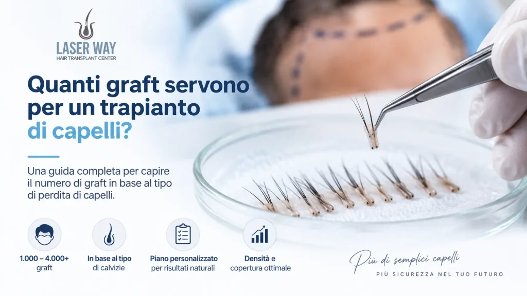 Numero di graft necessari per un trapianto di capelli e pianificazione personalizzata